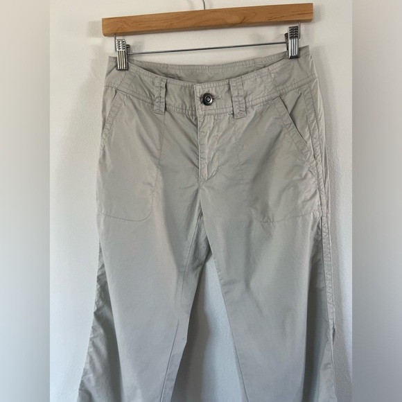 Garnett Hill Khaki Rolled Tab Convertible Cotton Pants Size 2P - Picture 2 of 11